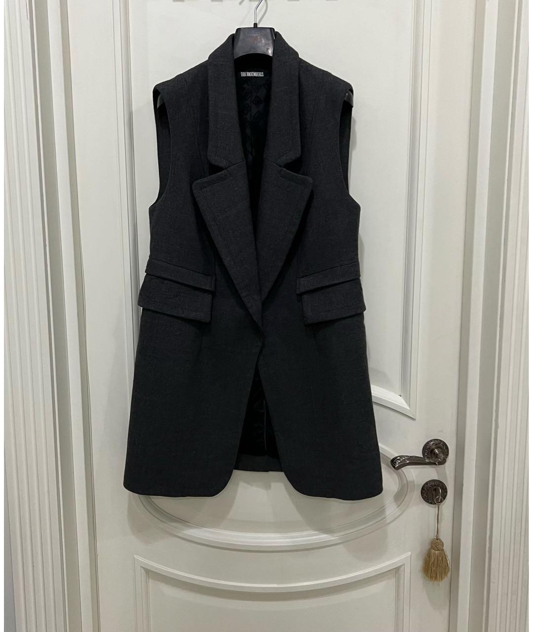 BIKKEMBERGS Антрацитовый шерстяной жилет, фото 2