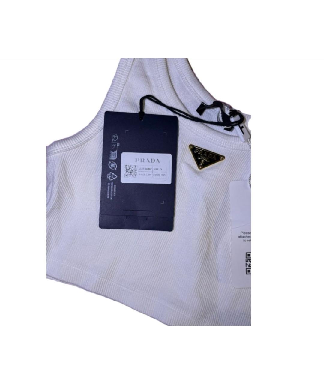 PRADA Белая хлопковая майка, фото 5