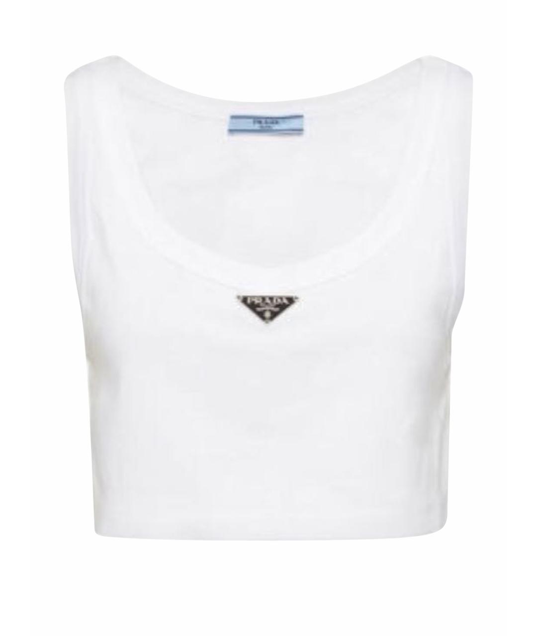 PRADA Белая хлопковая майка, фото 6