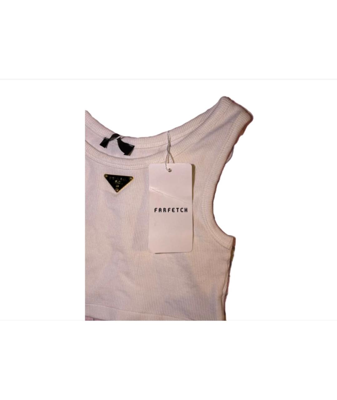 PRADA Белая хлопковая майка, фото 4