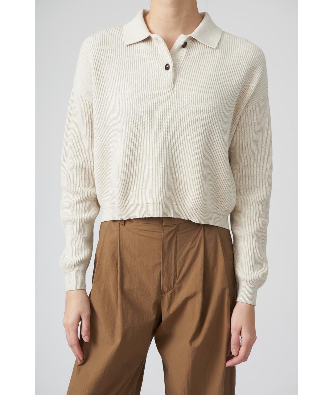 BRUNELLO CUCINELLI Бежевый хлопковый джемпер / свитер, фото 2