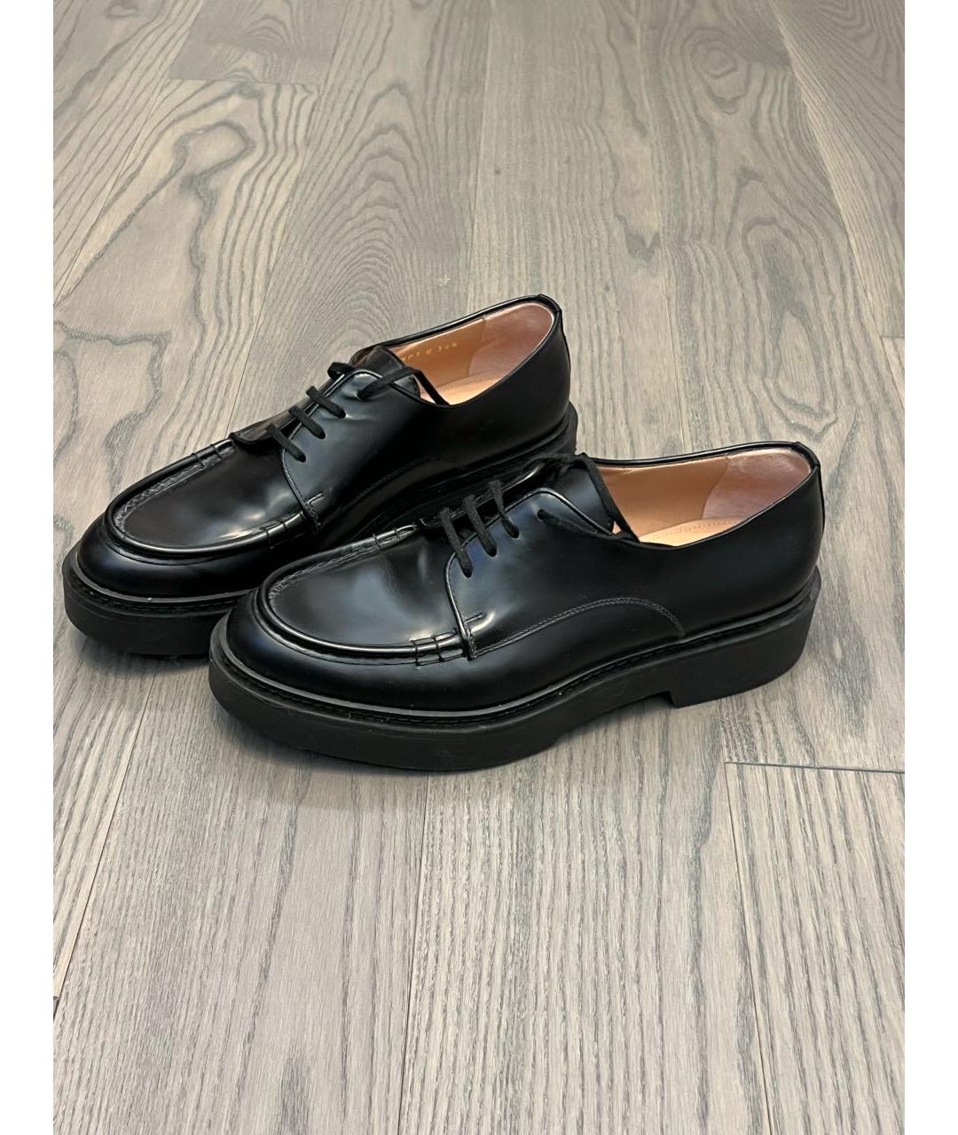 SANTONI Черные кожаные брогги и оксфорды, фото 5