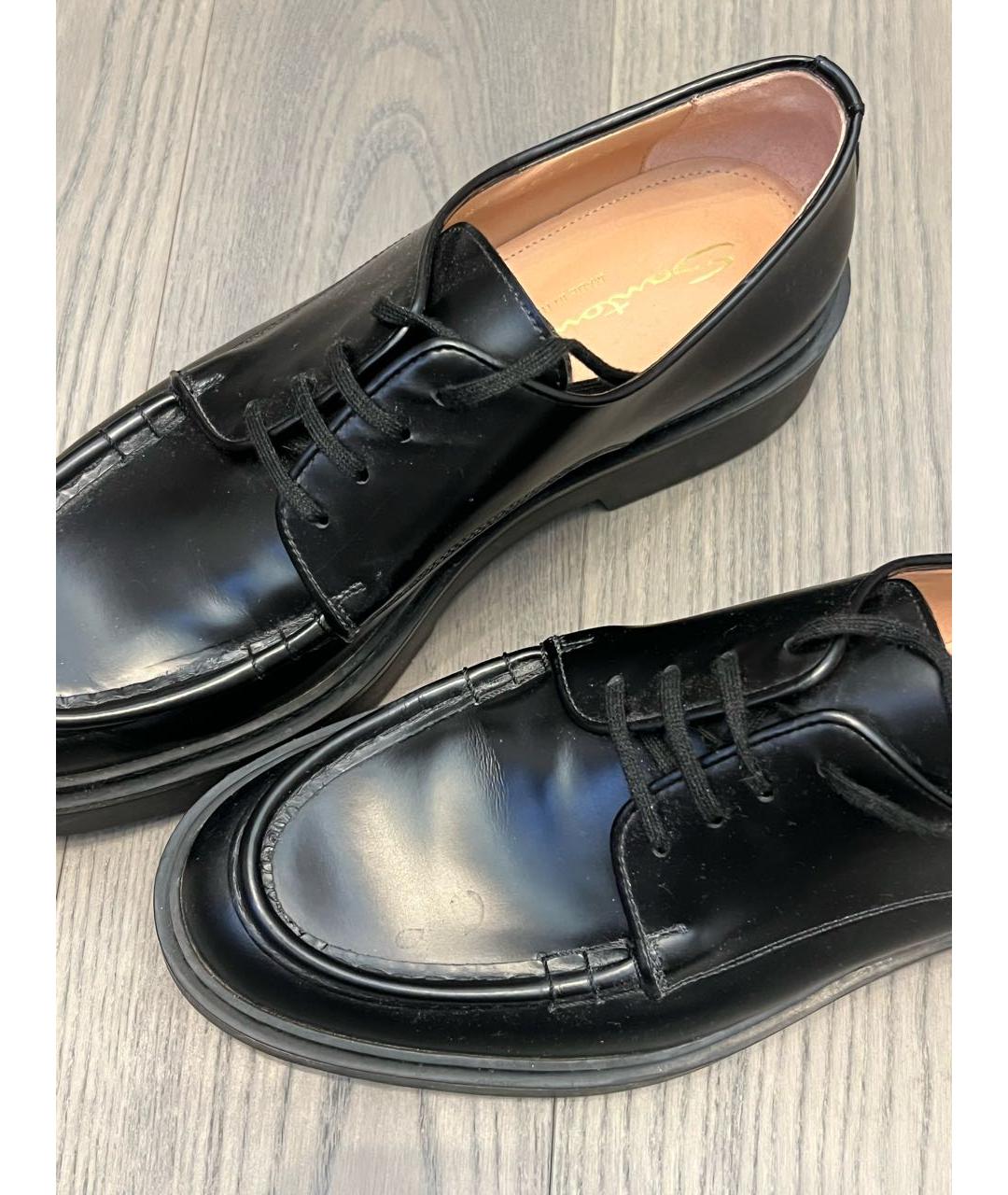 SANTONI Черные кожаные брогги и оксфорды, фото 4