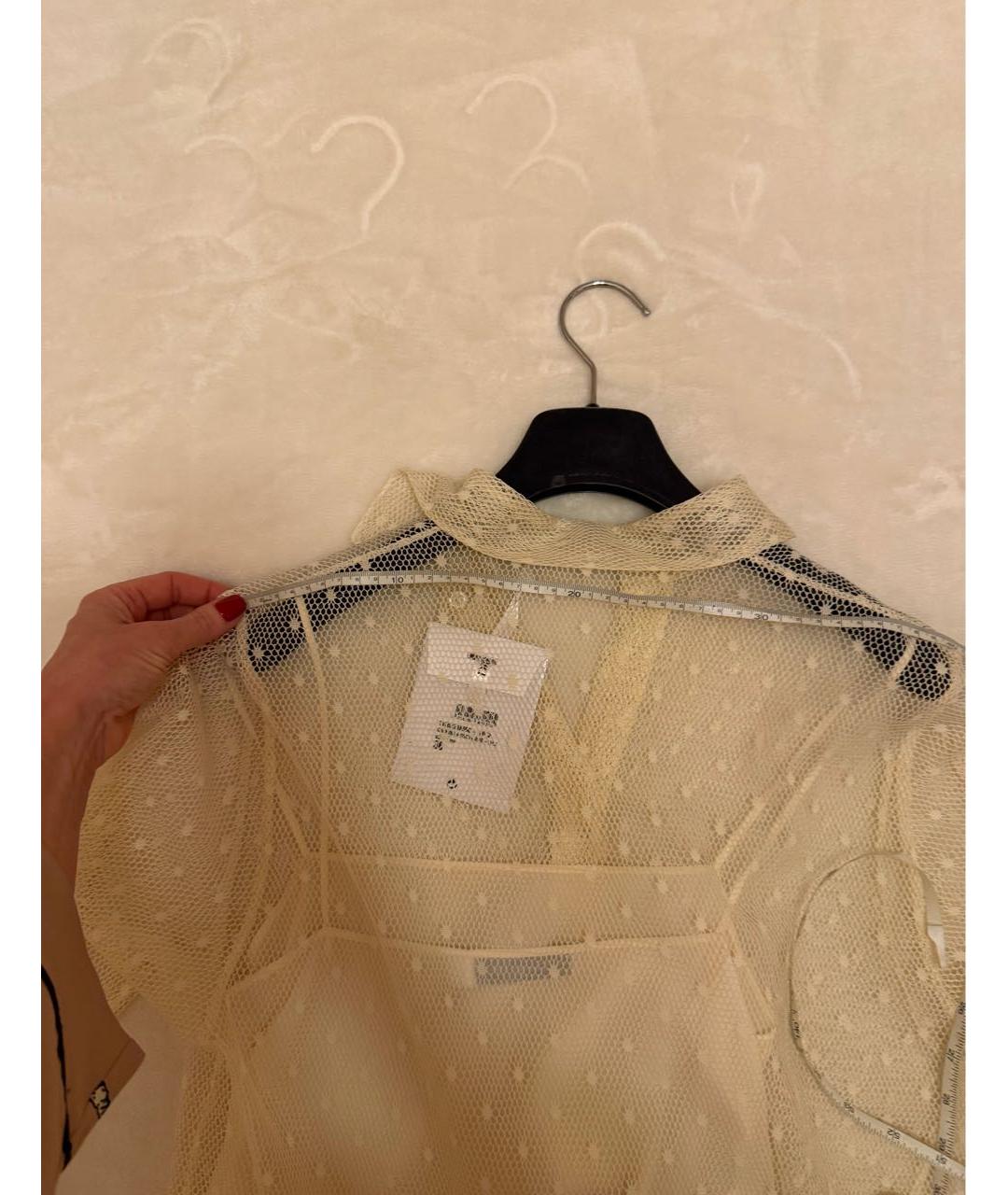 CHRISTIAN DIOR Бежевая кружевная блузы, фото 7