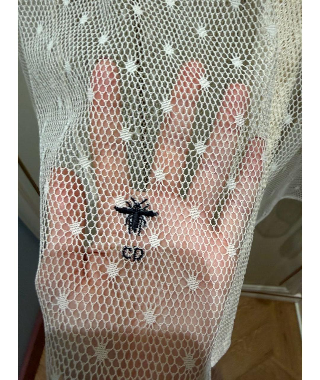 CHRISTIAN DIOR Бежевая кружевная блузы, фото 8