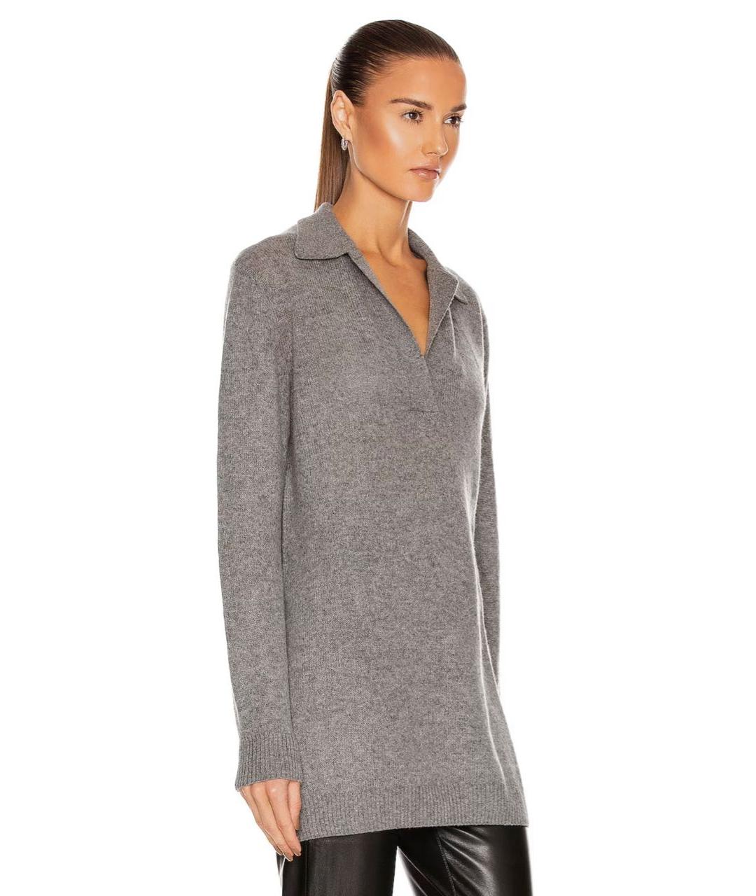 KHAITE Серый кашемировый джемпер / свитер, фото 3
