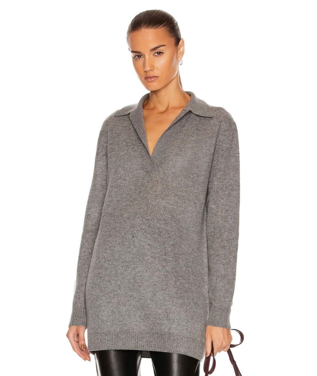 KHAITE Серый кашемировый джемпер / свитер, фото 5