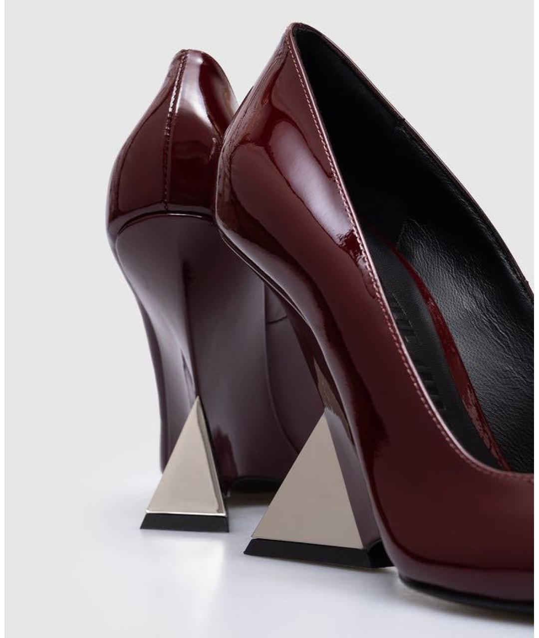 THE ATTICO Бордовые туфли из лакированной кожи, фото 5