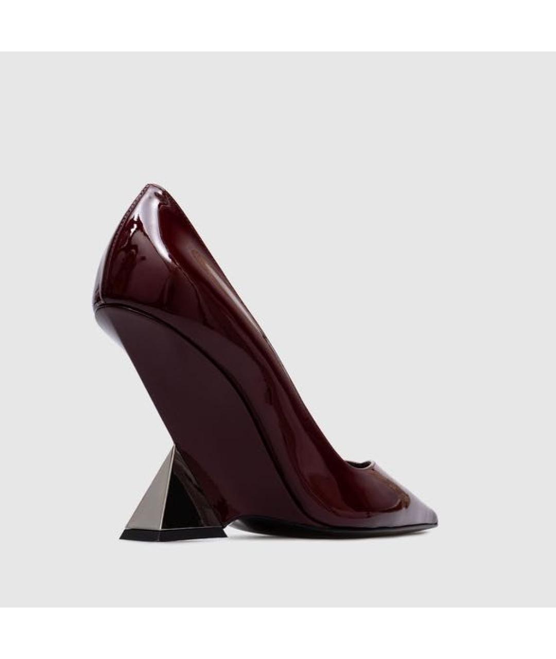 THE ATTICO Бордовые туфли из лакированной кожи, фото 3