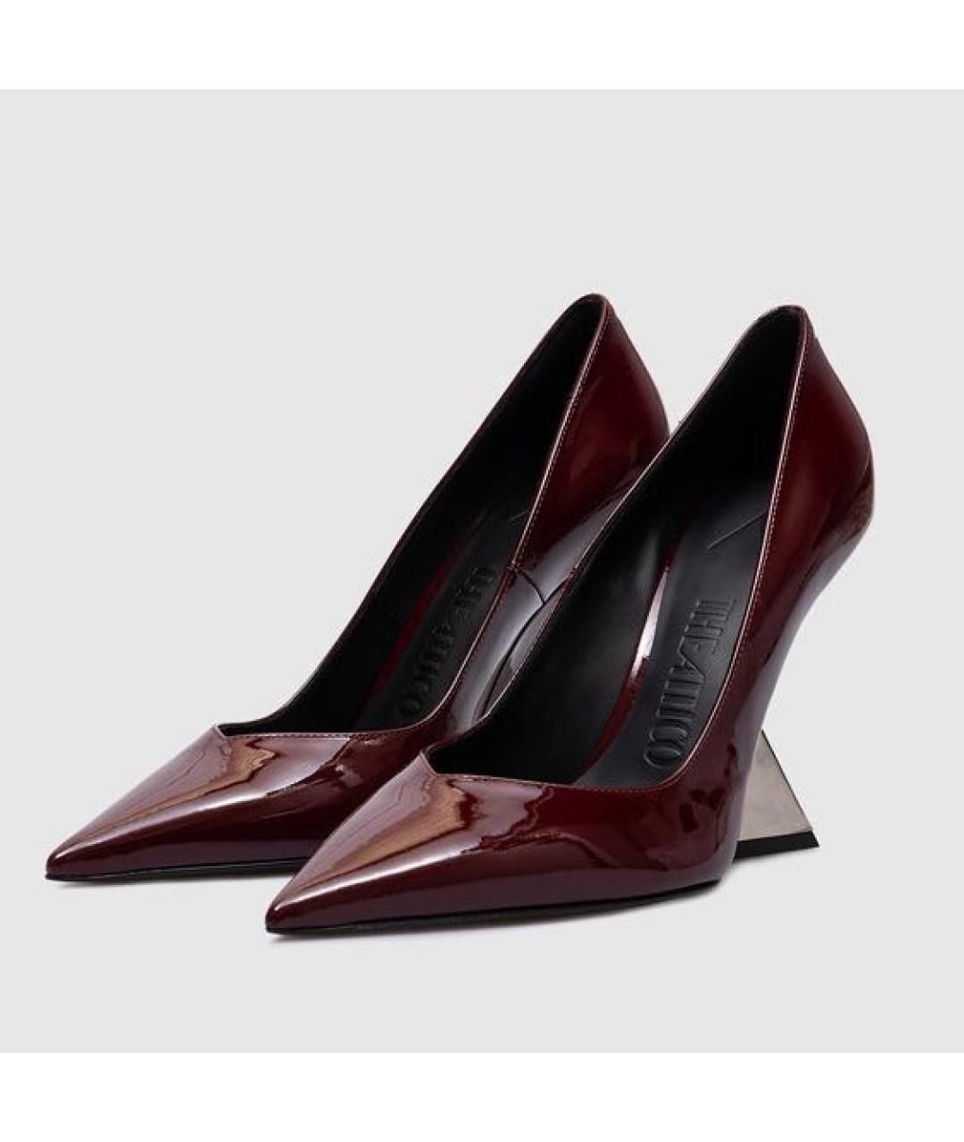 THE ATTICO Бордовые туфли из лакированной кожи, фото 2