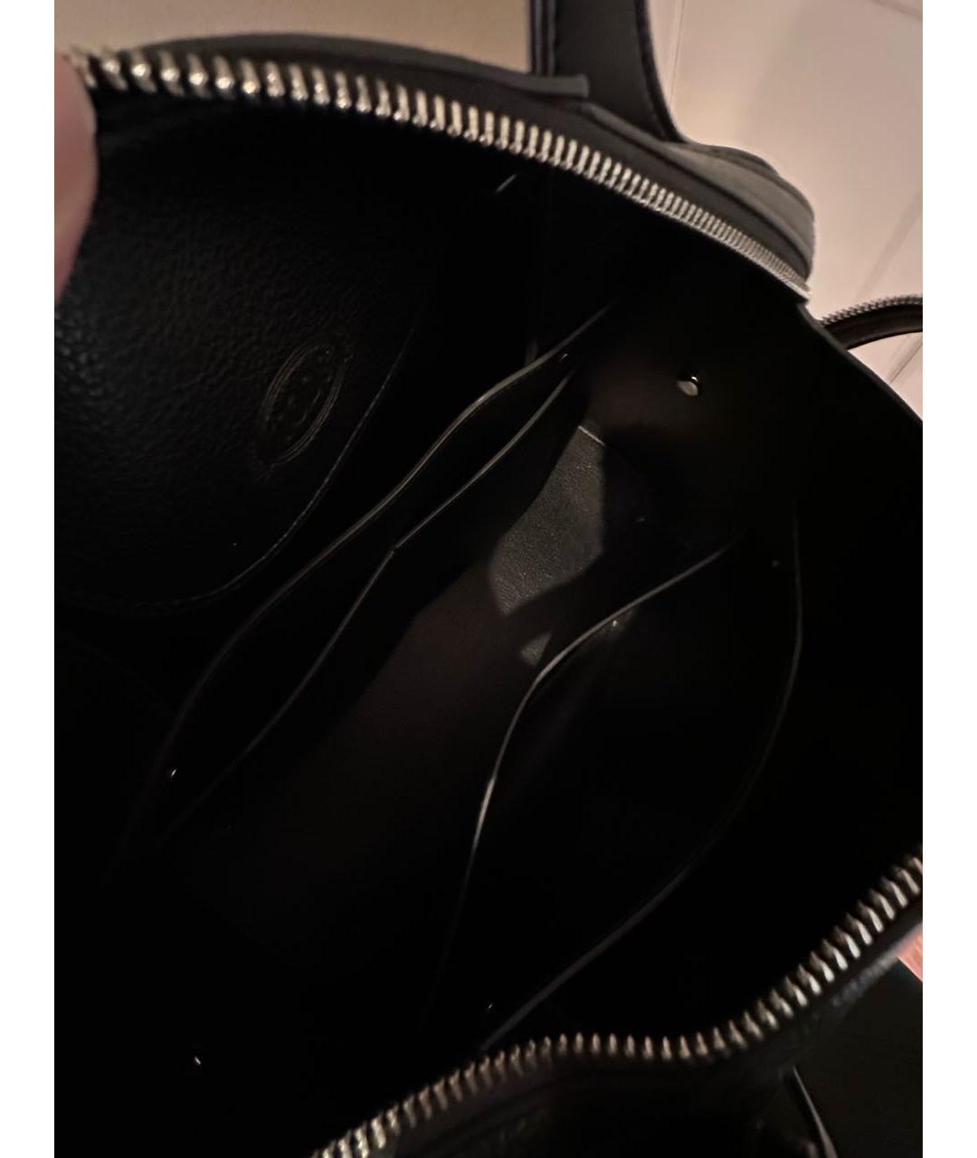 TOD'S Черная кожаная сумка тоут, фото 4