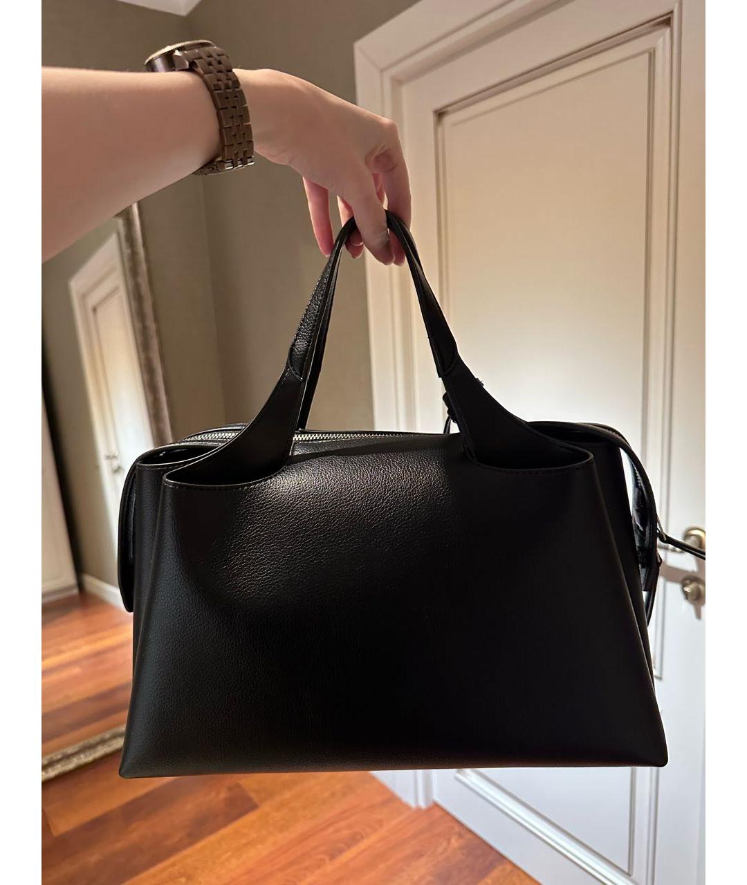 TOD'S Черная кожаная сумка тоут, фото 3