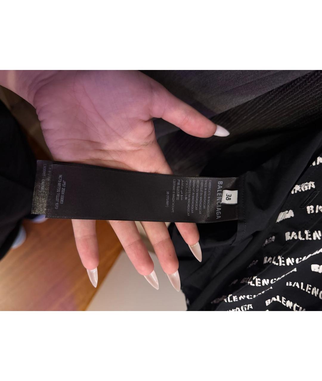 BALENCIAGA Черная хлопковая кэжуал рубашка, фото 4