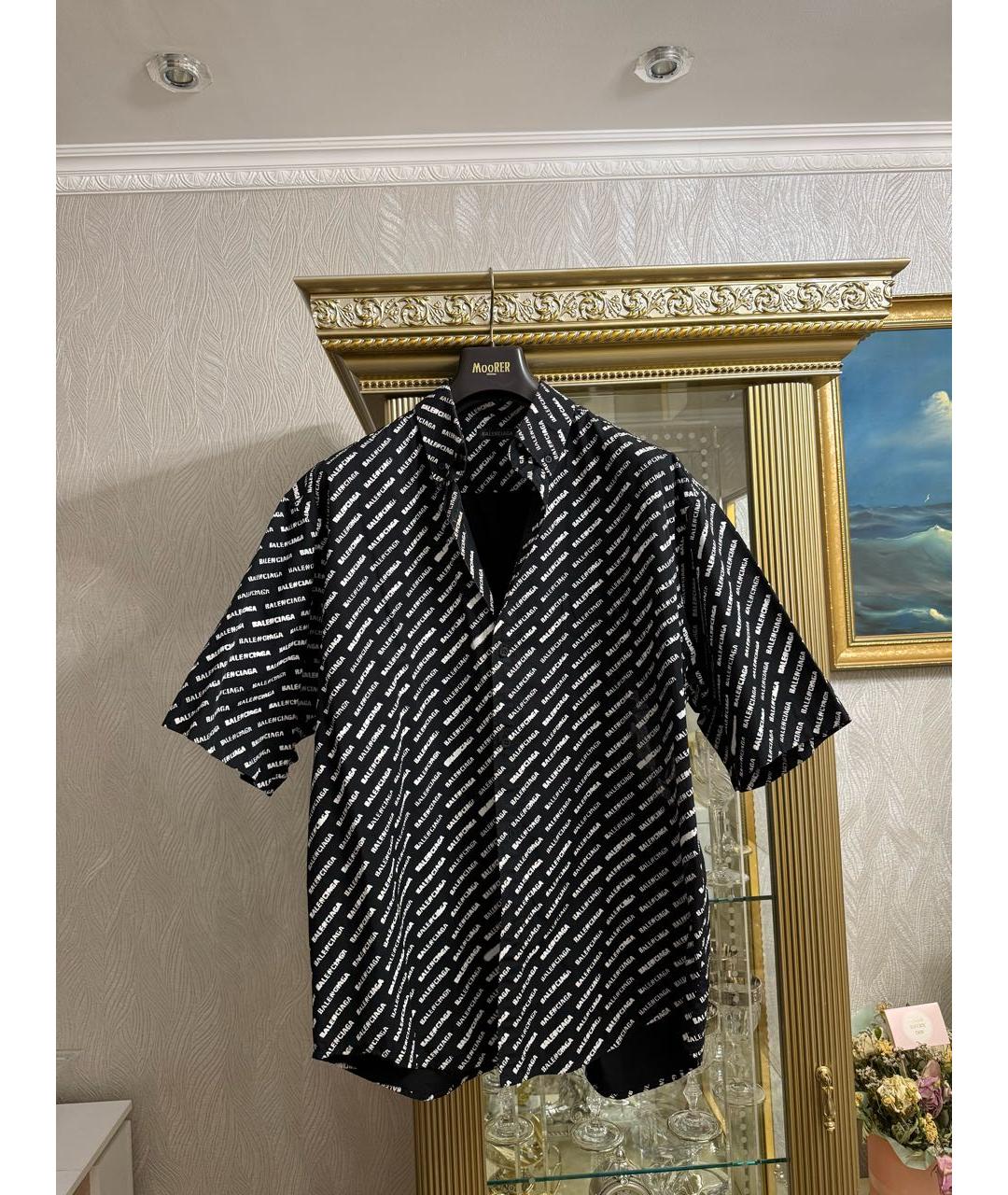 BALENCIAGA Черная хлопковая кэжуал рубашка, фото 2