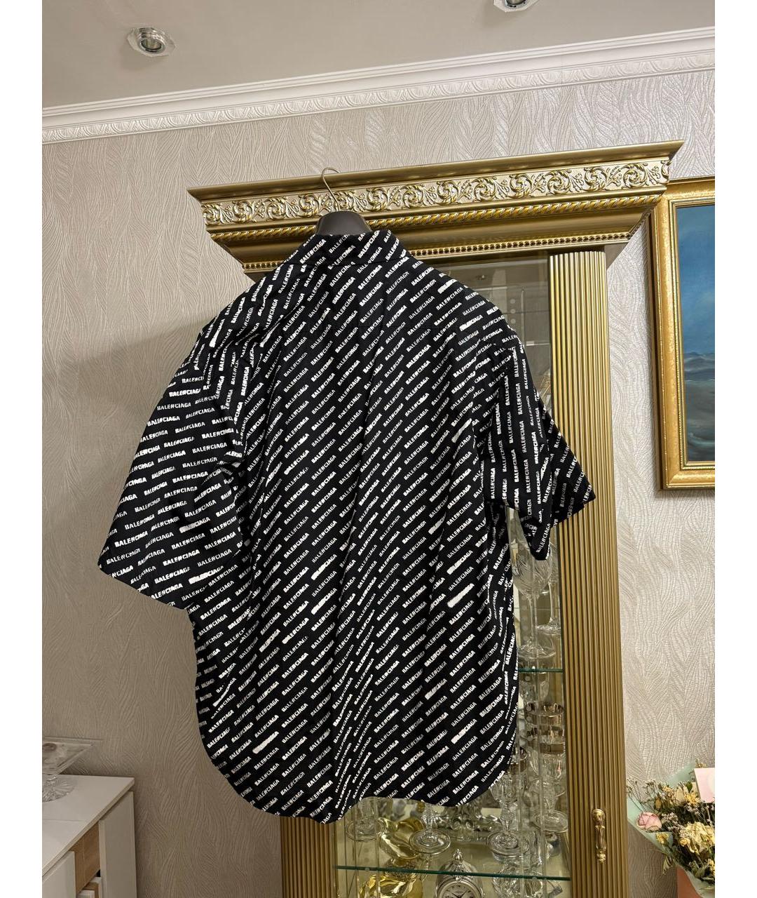 BALENCIAGA Черная хлопковая кэжуал рубашка, фото 3