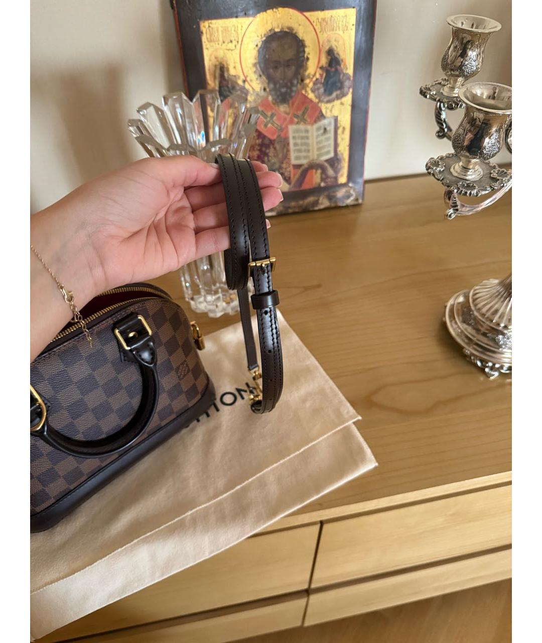 LOUIS VUITTON Коричневая сумка с короткими ручками, фото 4