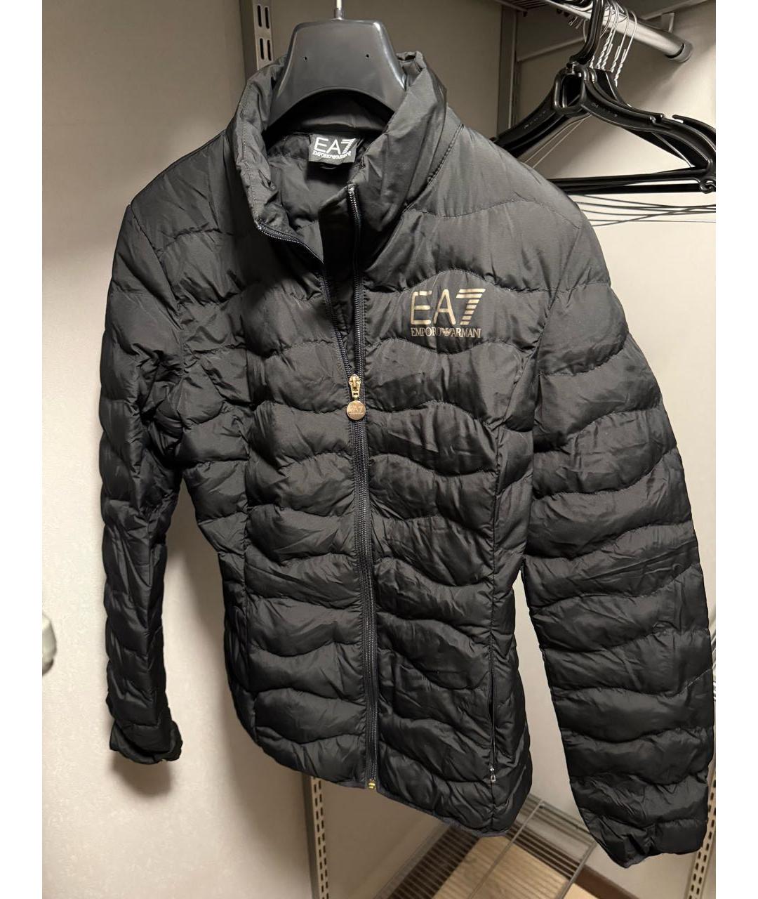 EA7 Черная полиэстеровая куртка, фото 7