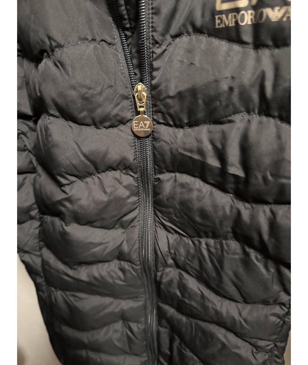 EA7 Черная полиэстеровая куртка, фото 4