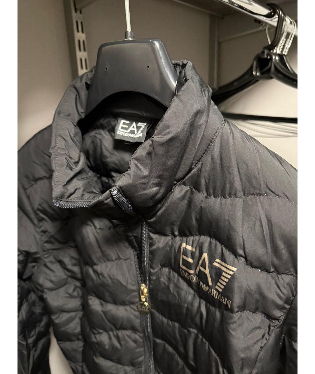 EA7 Черная полиэстеровая куртка, фото 3