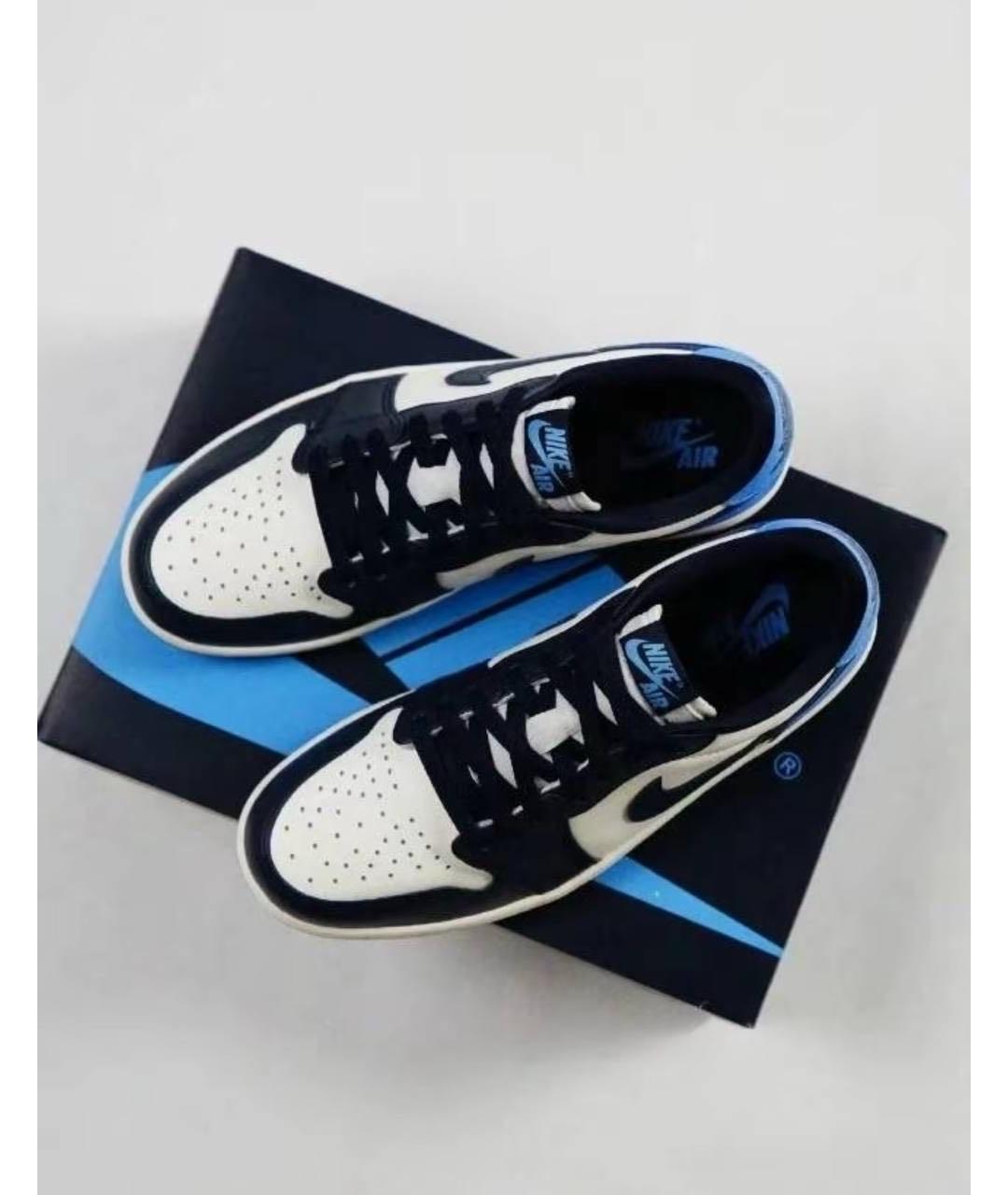 JORDAN Синие кожаные низкие кроссовки / кеды, фото 6