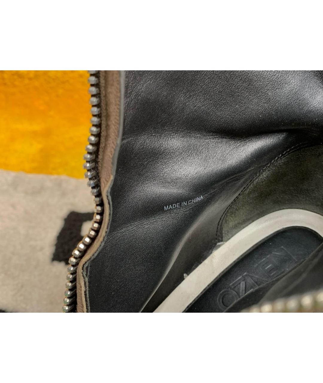 KENZO Коричневые кожаные ботильоны, фото 6