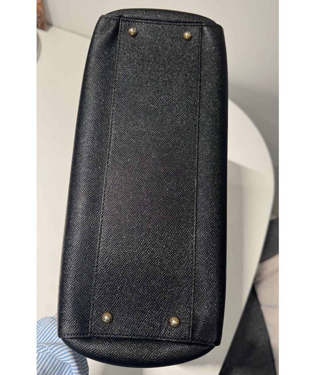 DOLCE&GABBANA Черная кожаная сумка с короткими ручками, фото 8