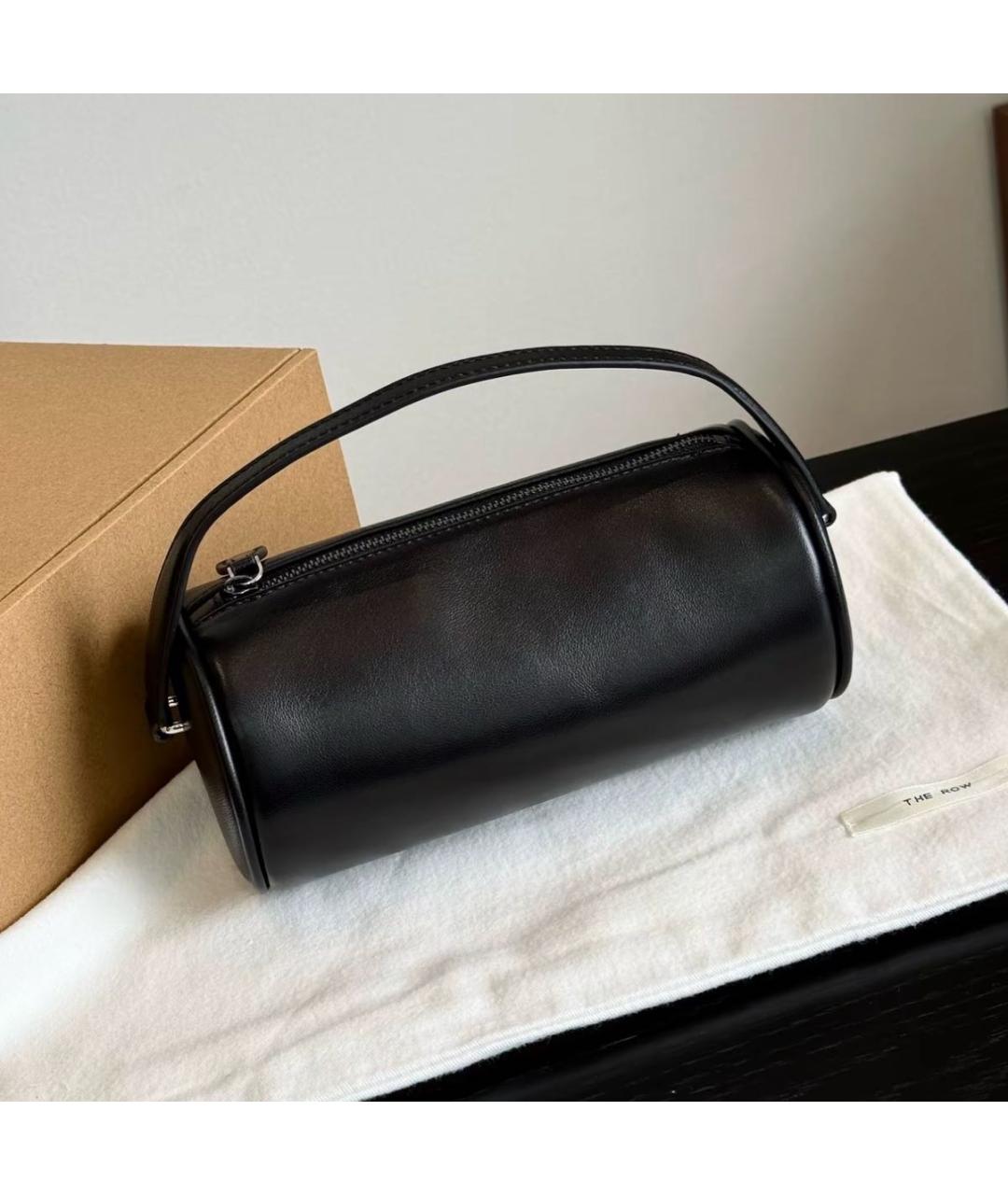 THE ROW Черная кожаная сумка с короткими ручками, фото 6