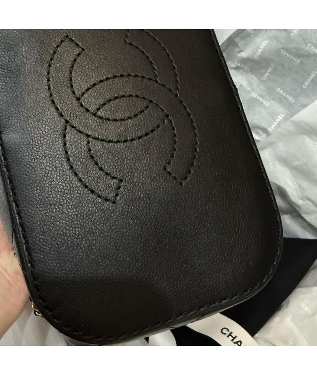 CHANEL Черная кожаная сумка через плечо, фото 8