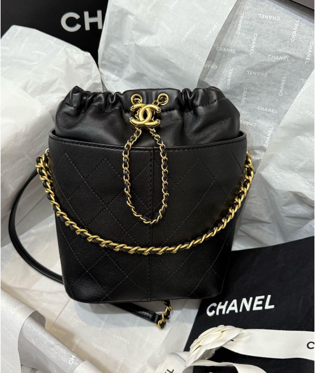 CHANEL Черная кожаная сумка через плечо, фото 4