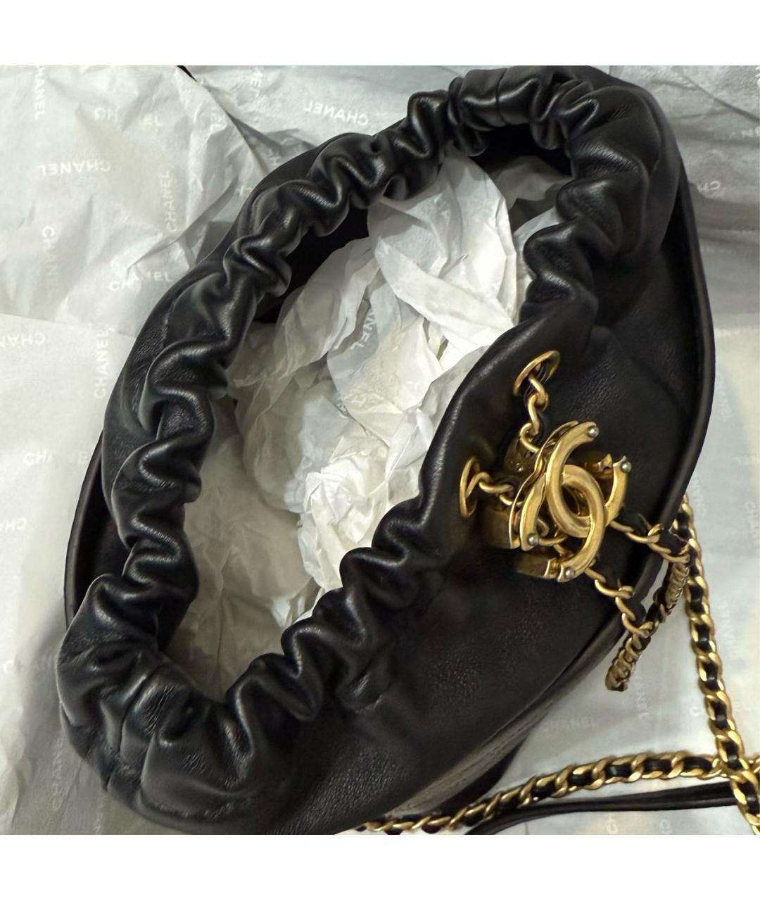 CHANEL Черная кожаная сумка через плечо, фото 6