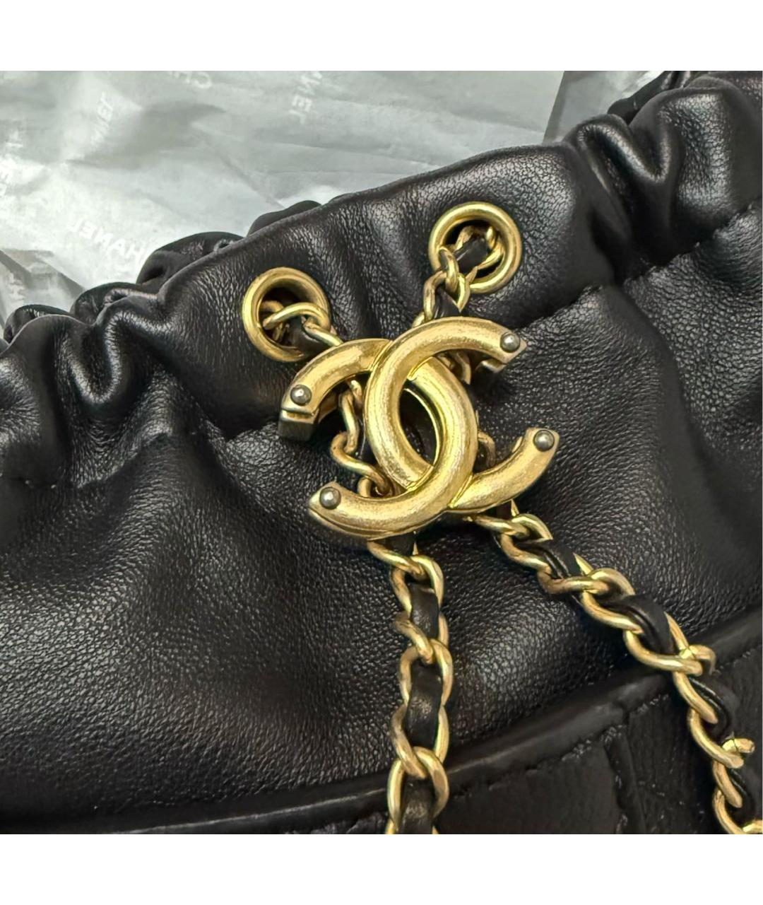 CHANEL Черная кожаная сумка через плечо, фото 5