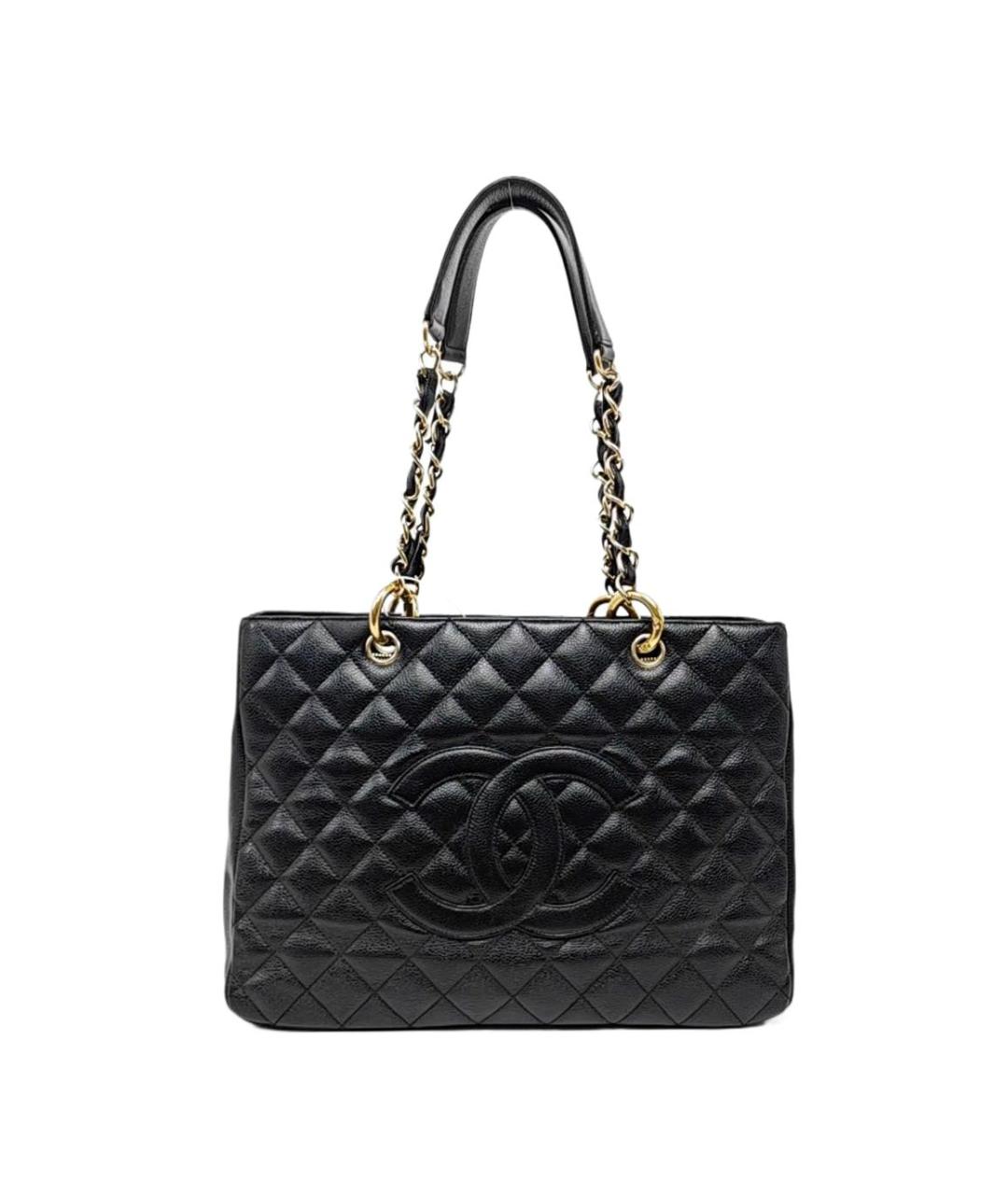 CHANEL Черная кожаная сумка тоут, фото 1