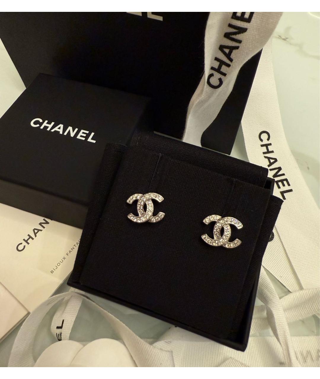 CHANEL Серебряные металлические серьги, фото 2