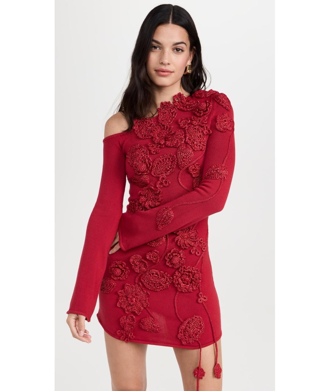 CULT GAIA Красное полиэстеровое коктейльное платье, фото 3