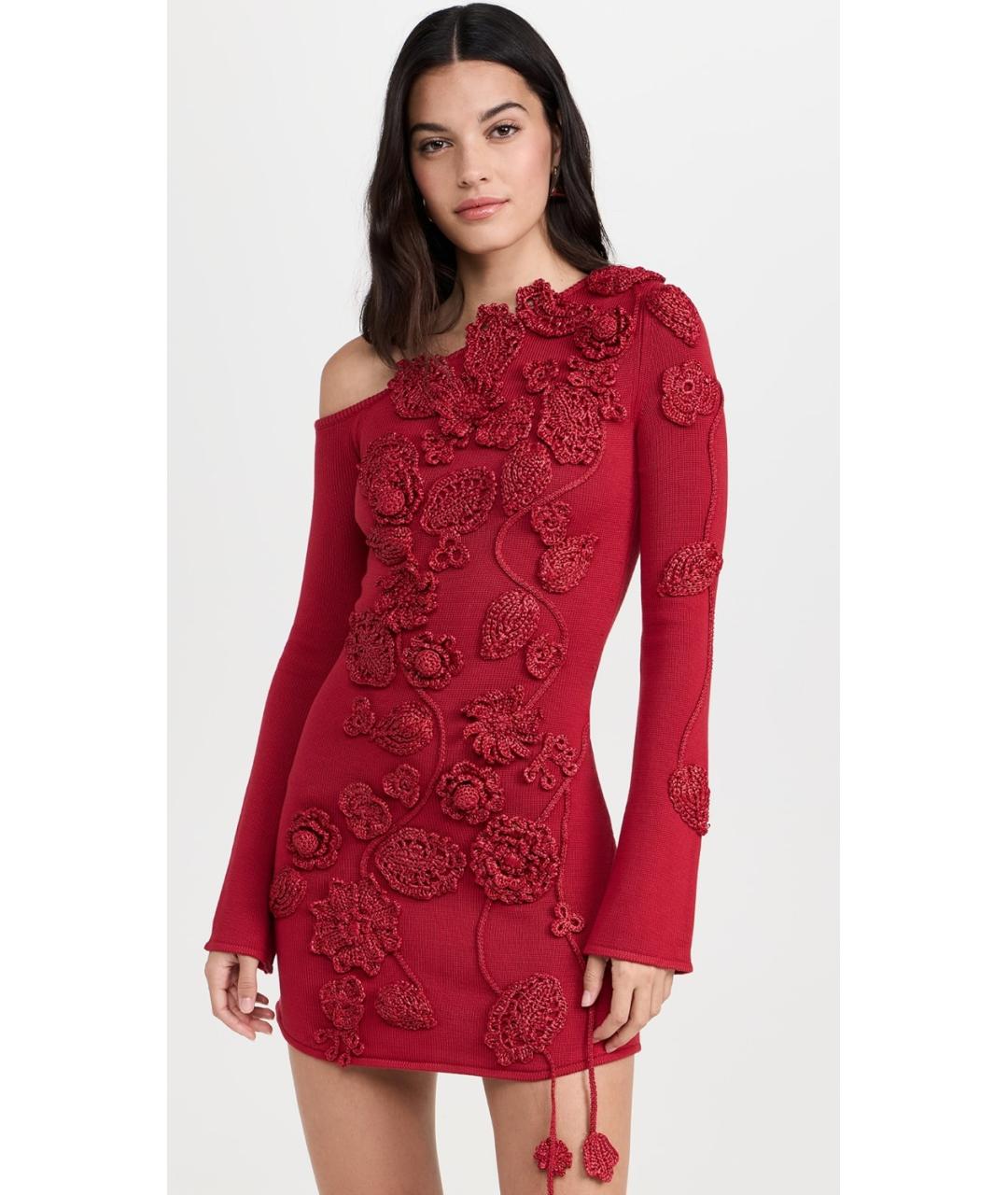 CULT GAIA Красное полиэстеровое коктейльное платье, фото 2