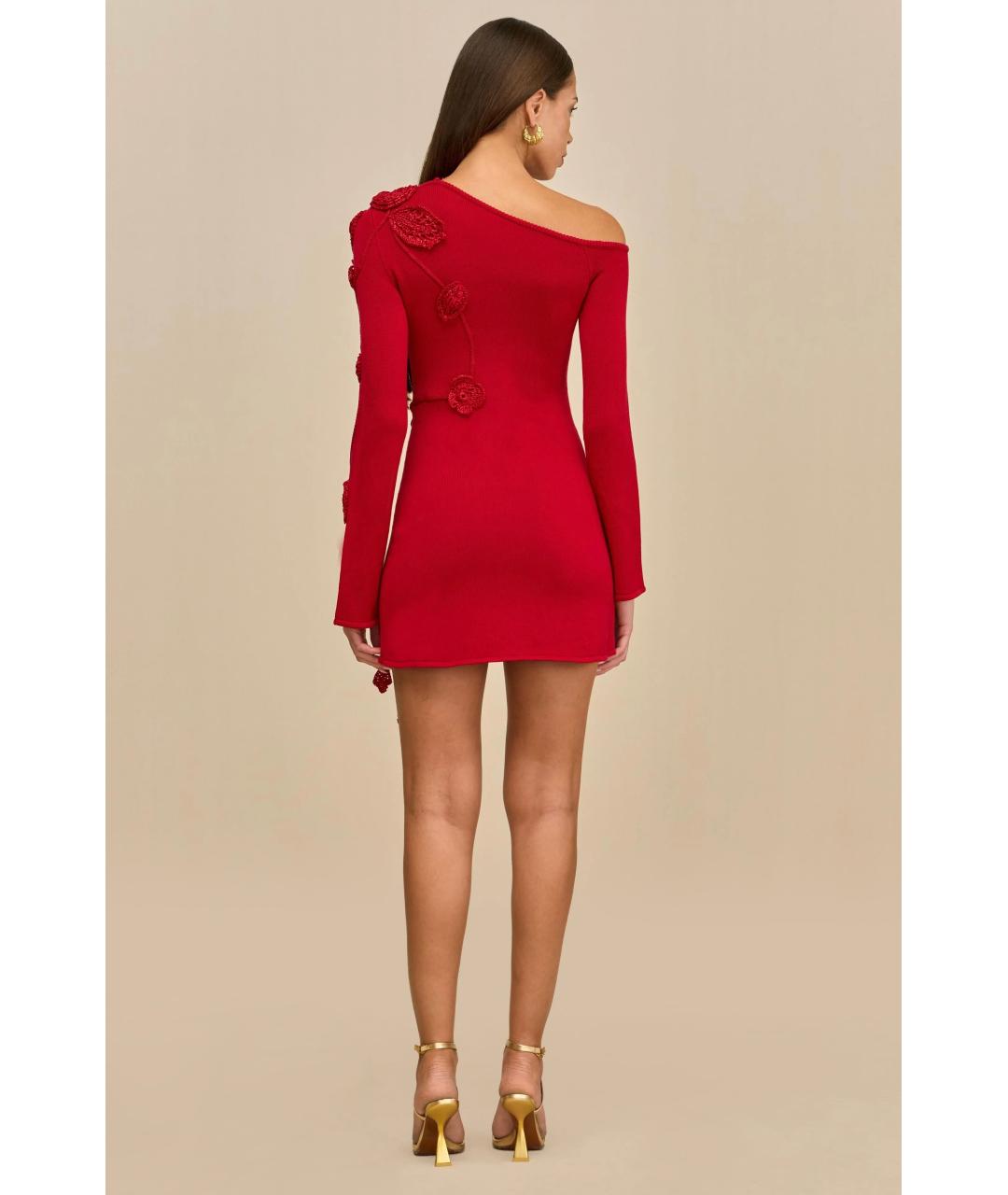 CULT GAIA Красное полиэстеровое коктейльное платье, фото 9