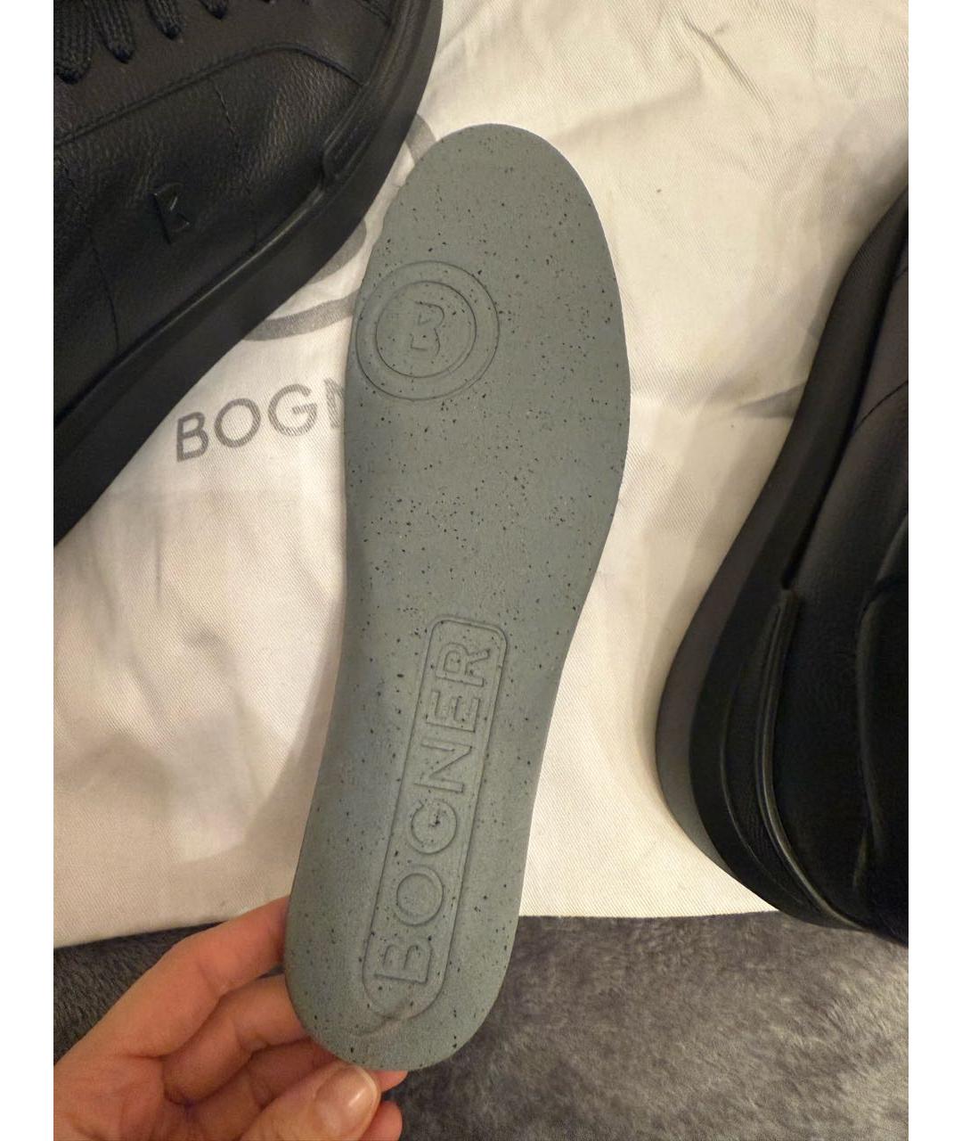 BOGNER Черные кожаные кеды, фото 6