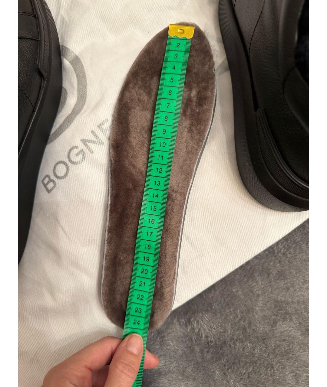 BOGNER Черные кожаные кеды, фото 5