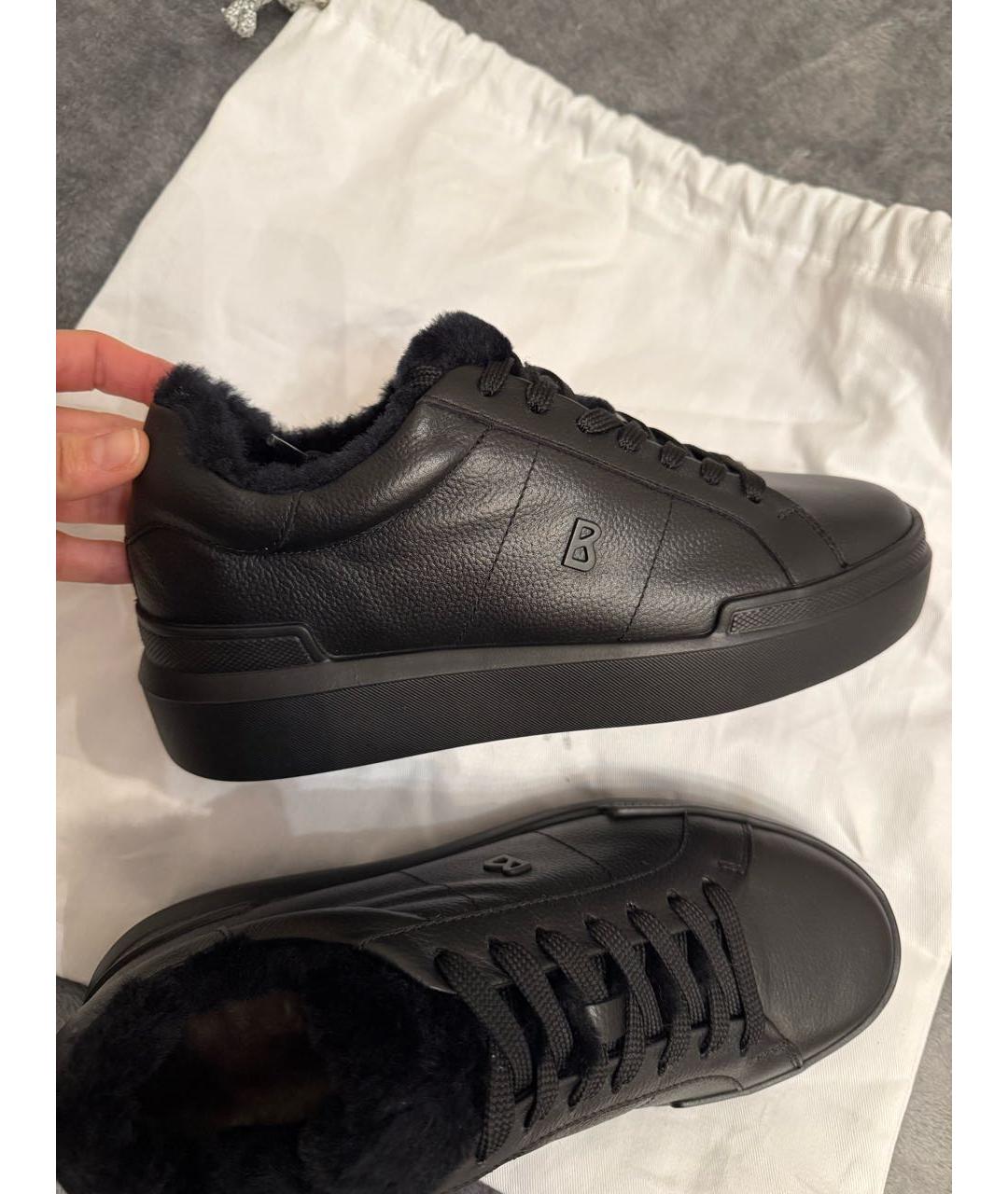 BOGNER Черные кожаные кеды, фото 7