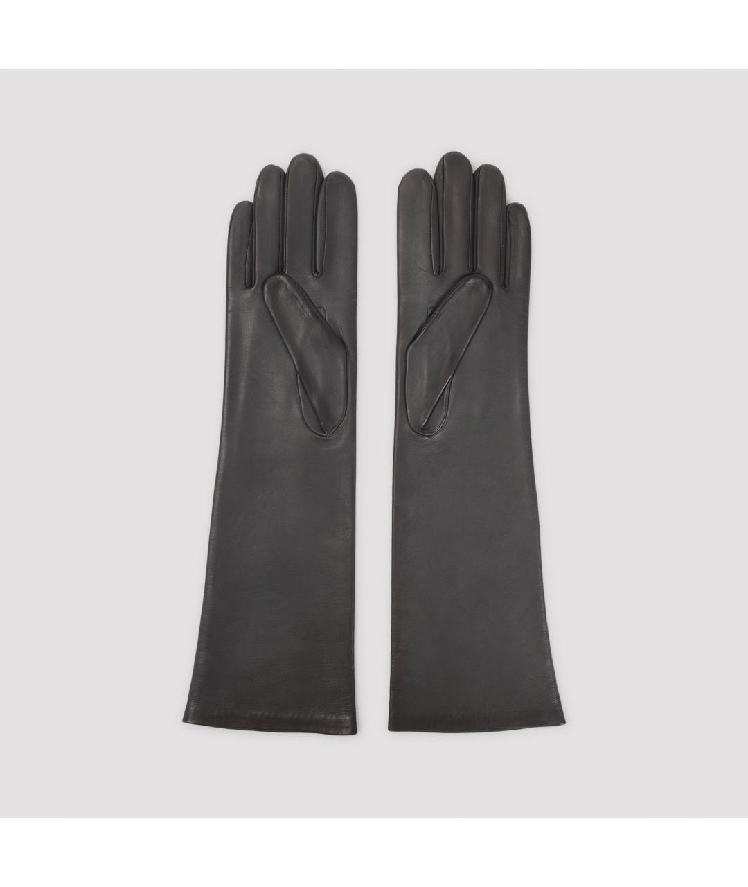 MM6 MAISON MARGIELA Серые кожаные перчатки, фото 3