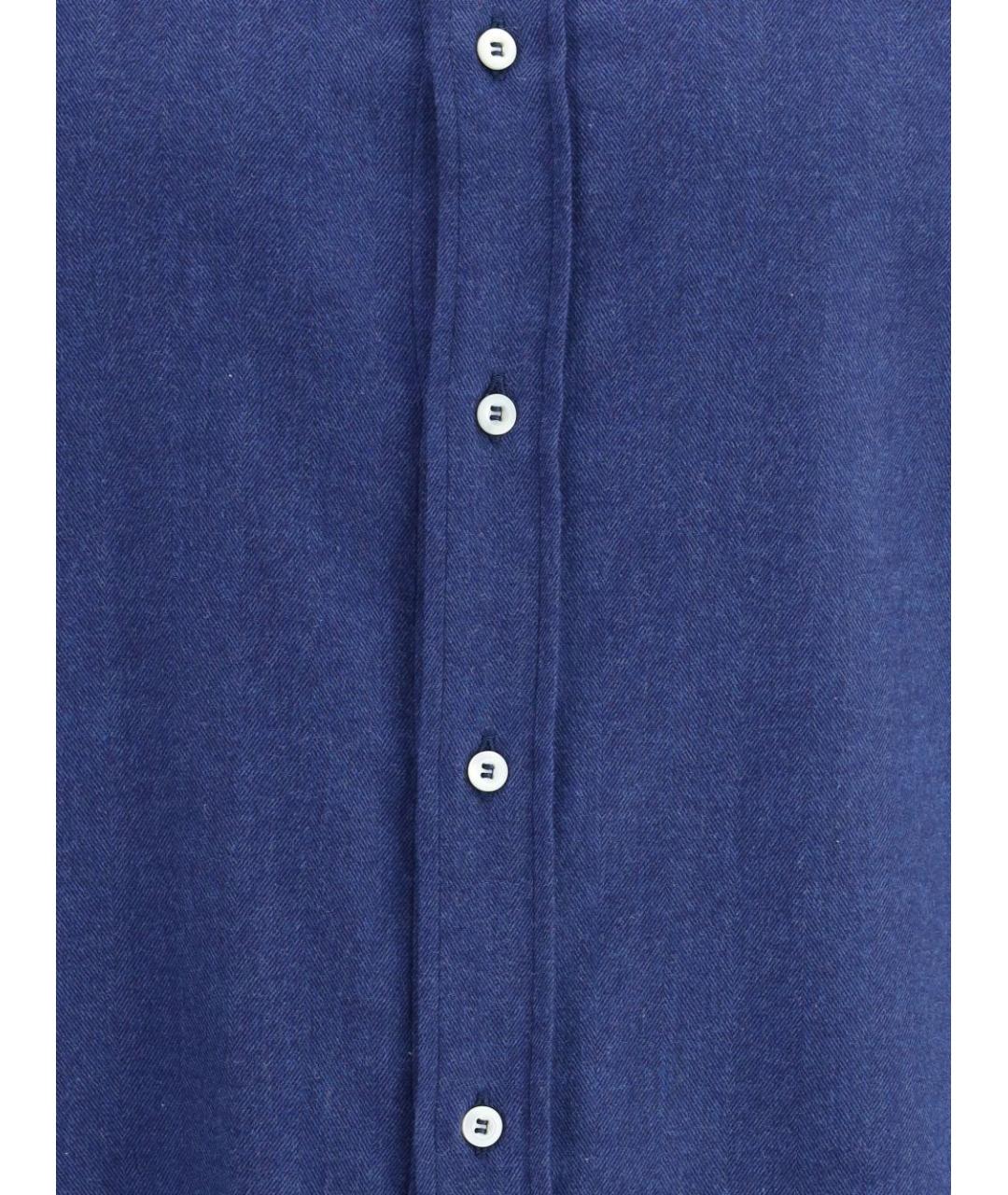 BRUNELLO CUCINELLI Синяя хлопковая кэжуал рубашка, фото 2