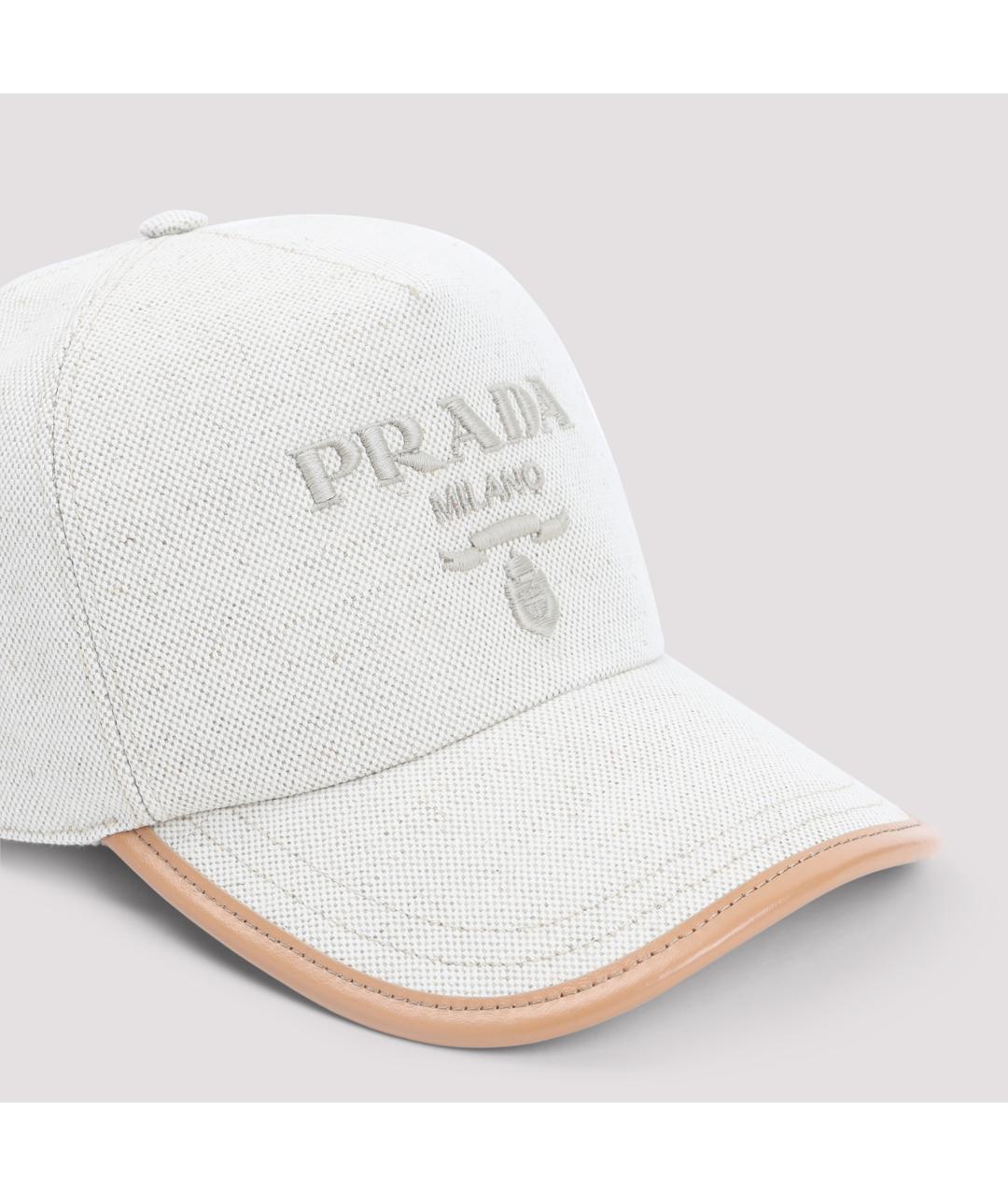 PRADA Белая хлопковая кепка/бейсболка, фото 4