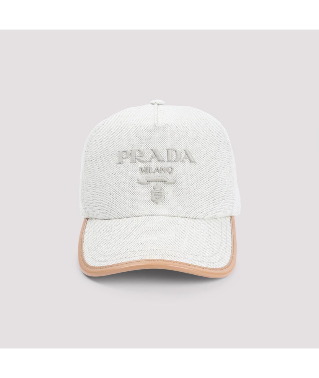 PRADA Белая хлопковая кепка/бейсболка, фото 2