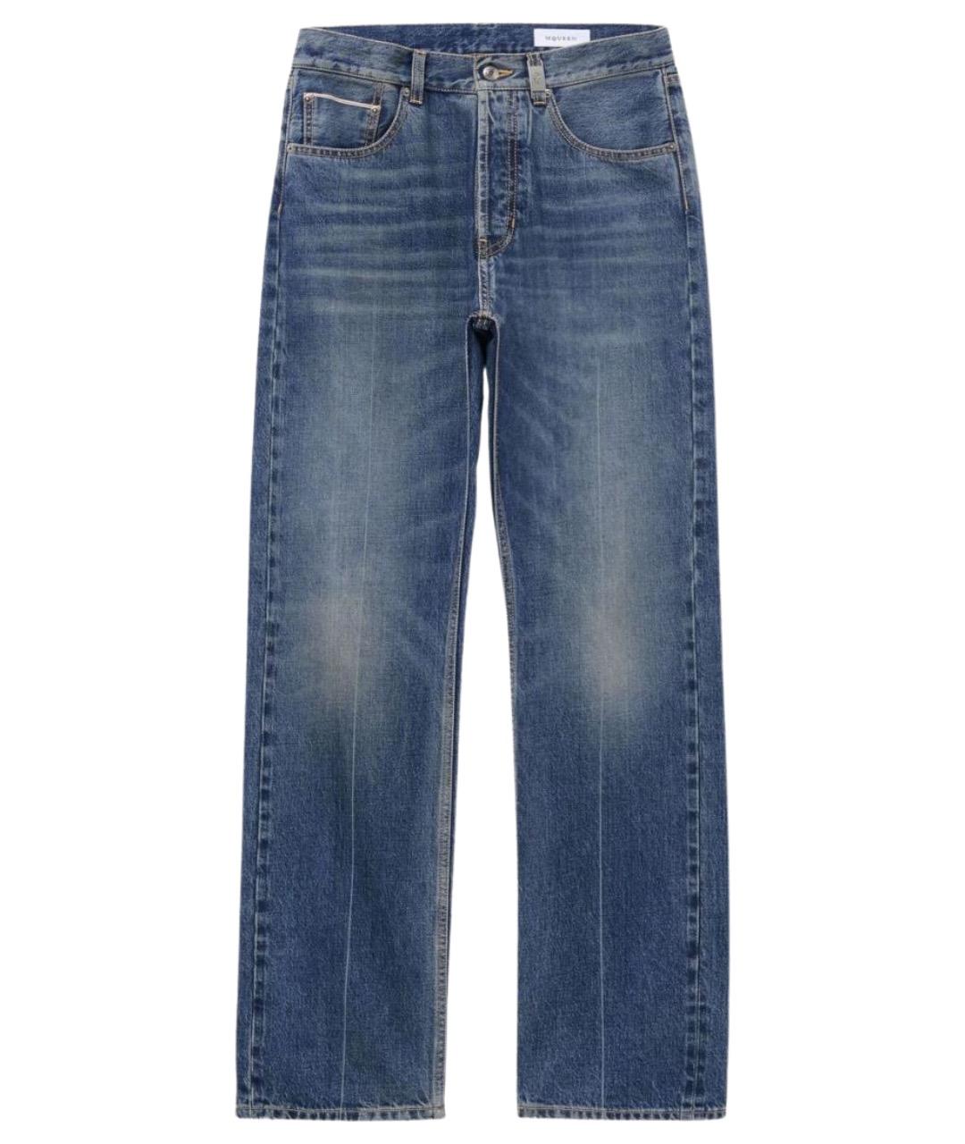 ALEXANDER MCQUEEN Синие хлопковые прямые джинсы, фото 1