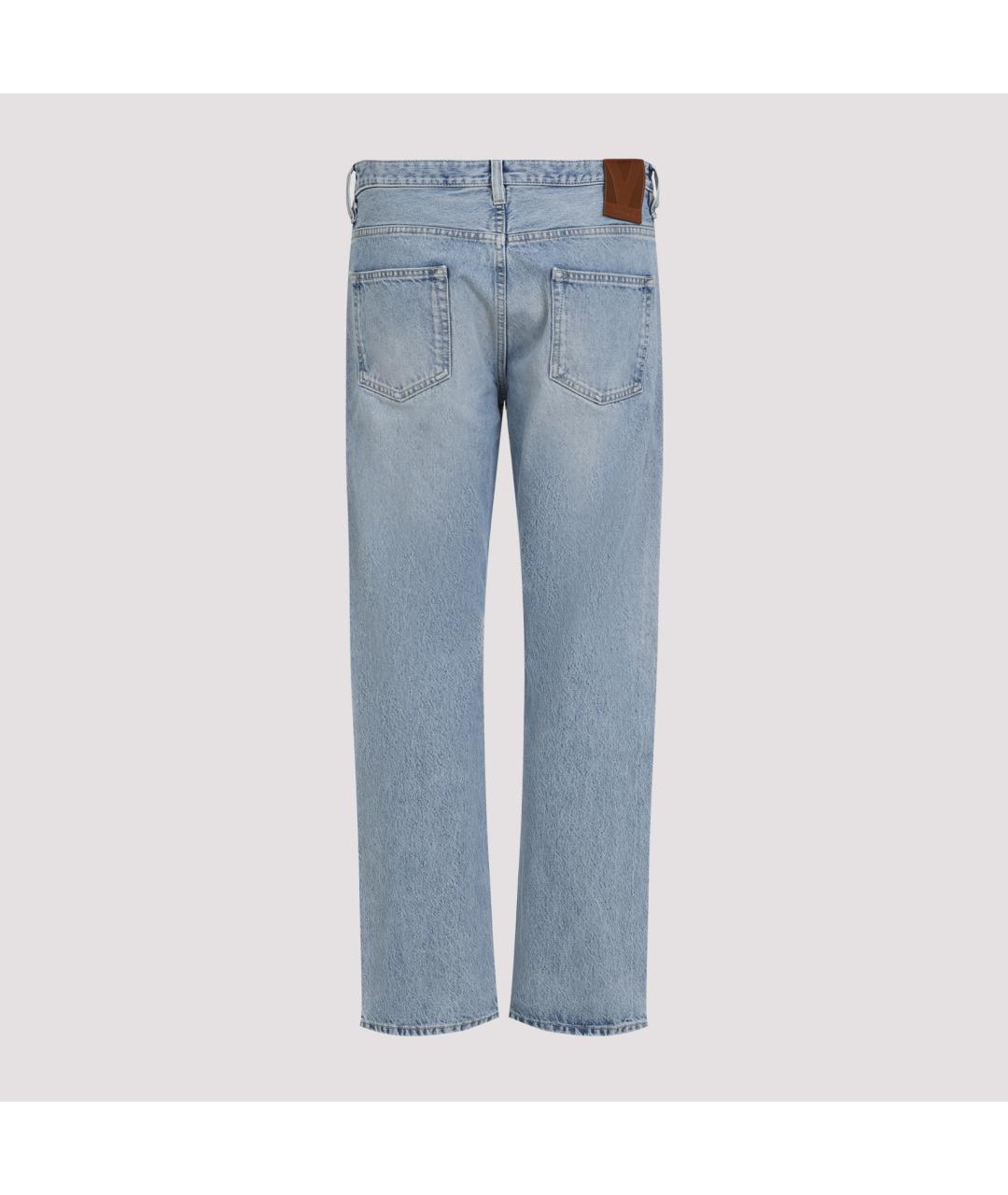 VALENTINO Голубые хлопковые прямые джинсы, фото 3