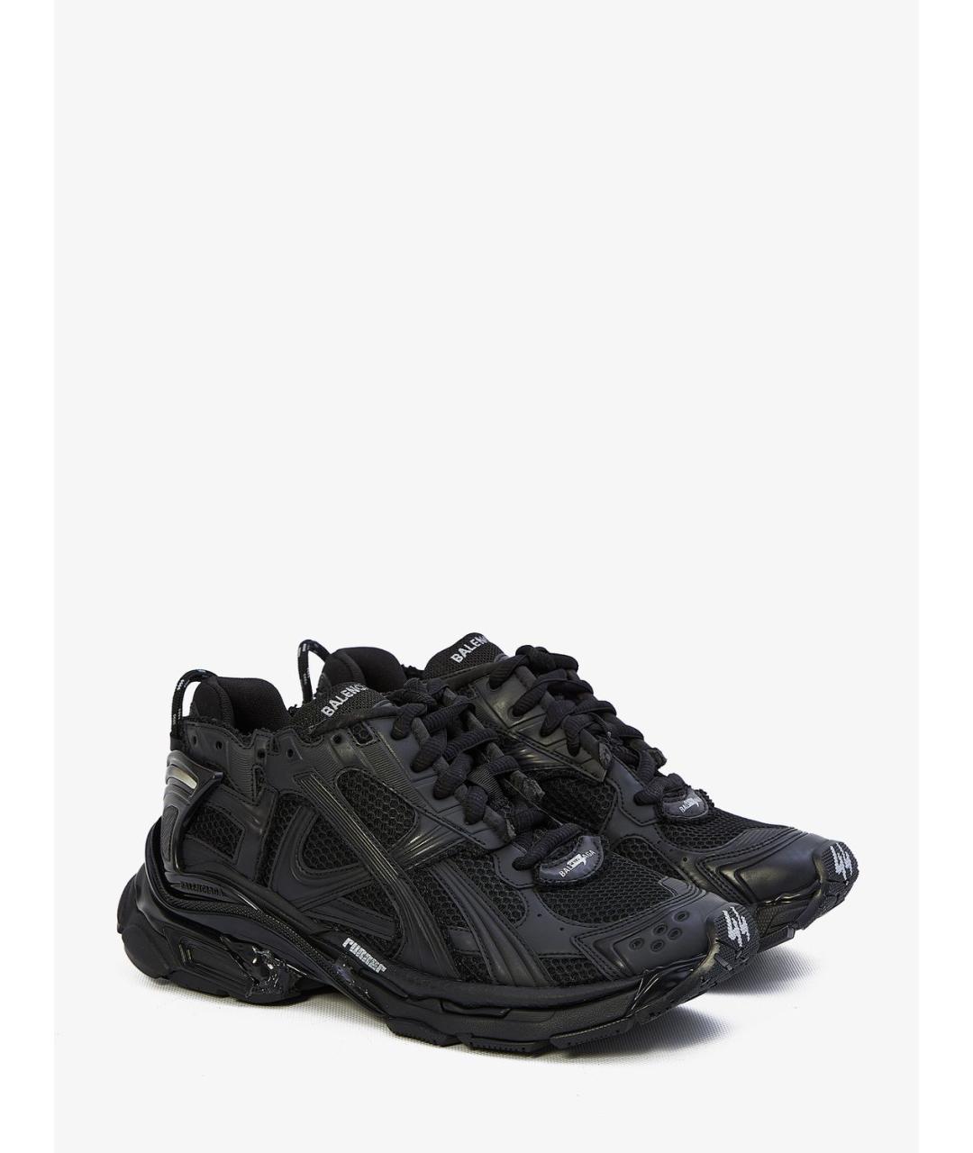 BALENCIAGA Черные синтетические низкие кроссовки / кеды, фото 3