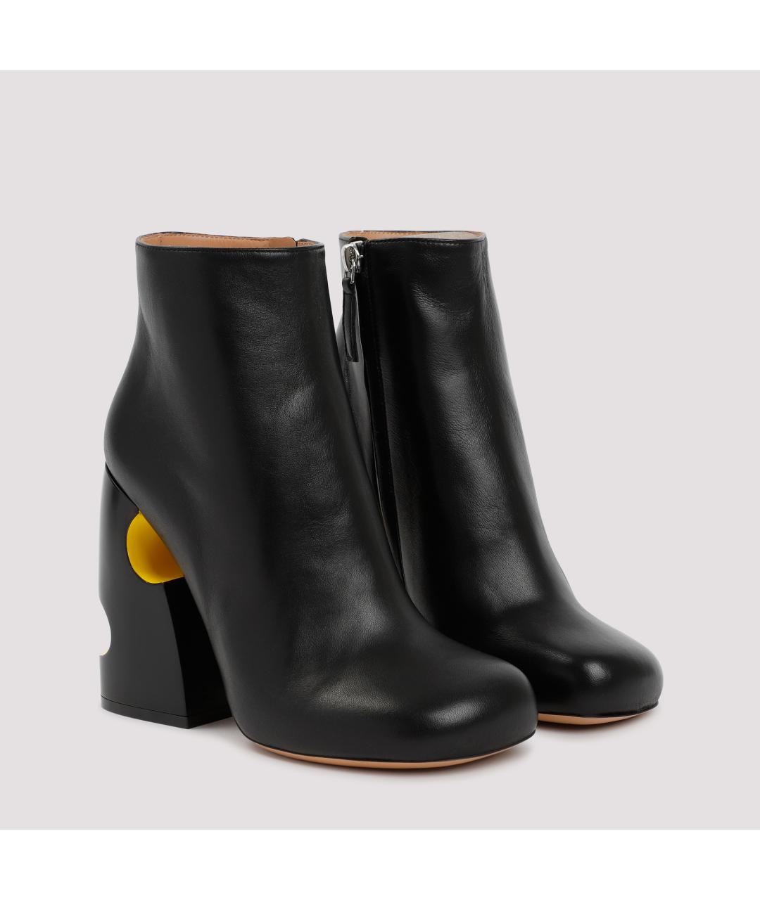 OFF-WHITE Черные кожаные ботильоны, фото 4