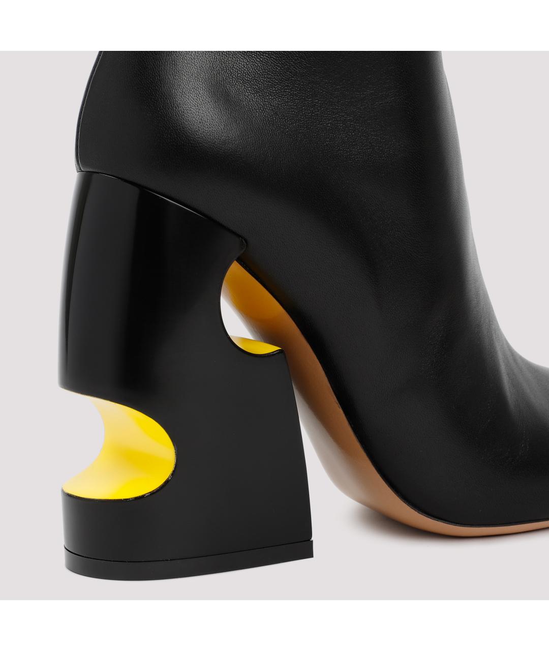OFF-WHITE Черные кожаные ботильоны, фото 5