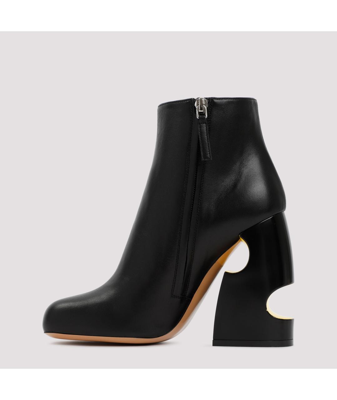 OFF-WHITE Черные кожаные ботильоны, фото 3