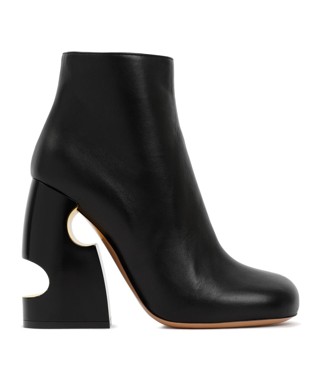 OFF-WHITE Черные кожаные ботильоны, фото 1